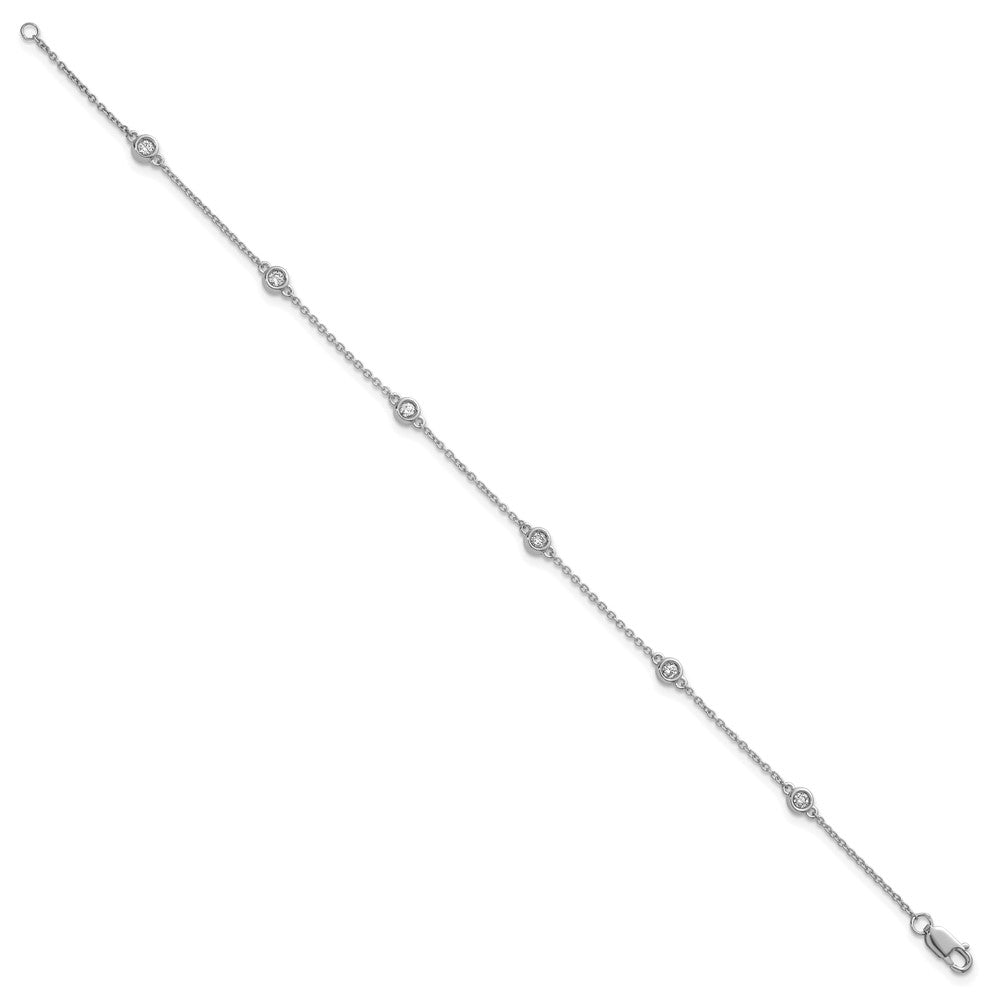 Complete 1/5 carat Bezel-set Diamond and Cable Chain 6-Station Bracelet - WBC