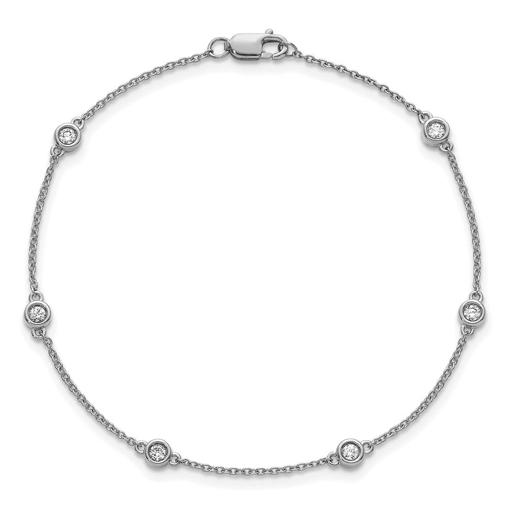 Complete 1/5 carat Bezel-set Diamond and Cable Chain 6-Station Bracelet - WBC