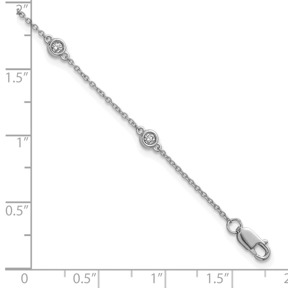 Complete 1/5 carat Bezel-set Diamond and Cable Chain 6-Station Bracelet - WBC