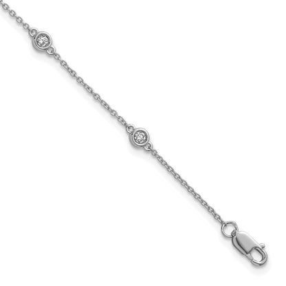 Complete 1/5 carat Bezel-set Diamond and Cable Chain 6-Station Bracelet - WBC