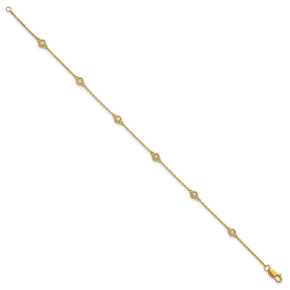 Complete 1/5 carat Bezel-set Diamond and Cable Chain 6-Station Bracelet - WBC