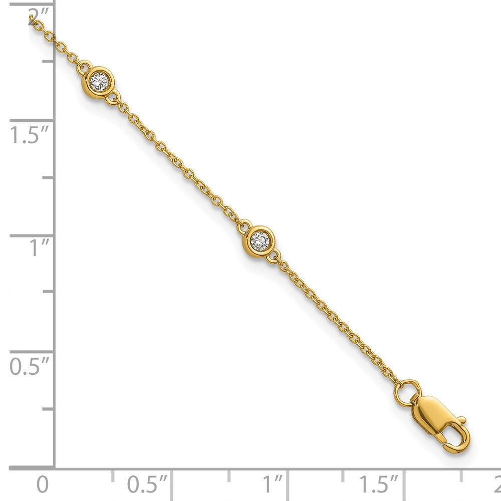 Complete 1/5 carat Bezel-set Diamond and Cable Chain 6-Station Bracelet - WBC