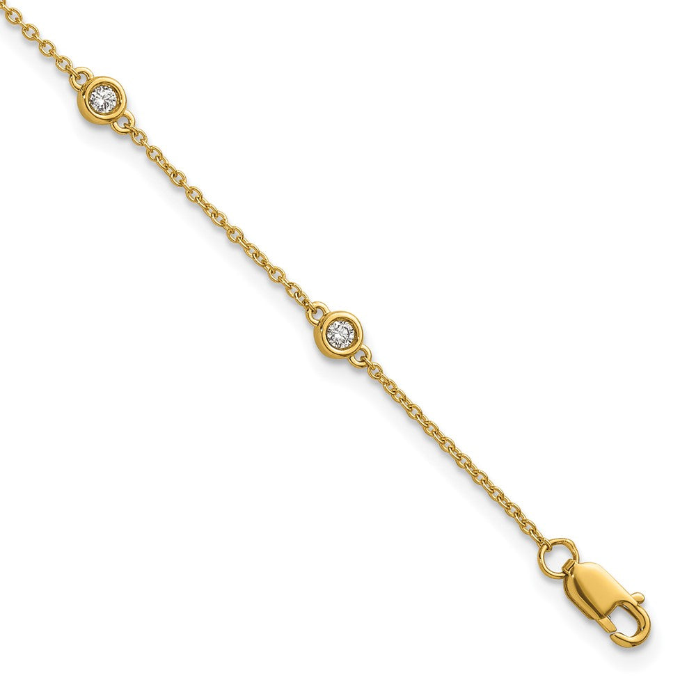 Complete 1/5 carat Bezel-set Diamond and Cable Chain 6-Station Bracelet - WBC