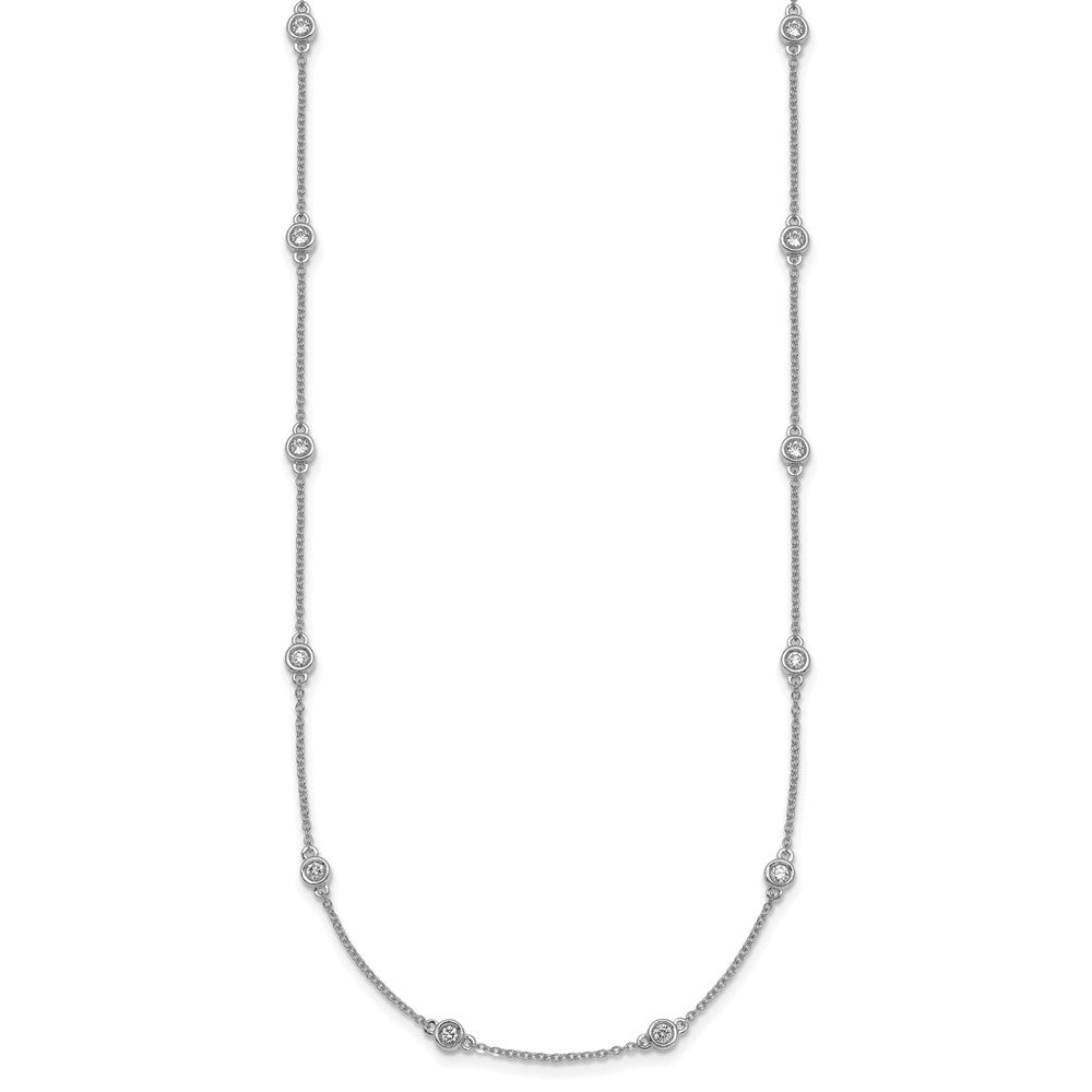 Complete 3/4 carat Bezel-set Diamond and Cable Chain 20-Station Necklace - WBC