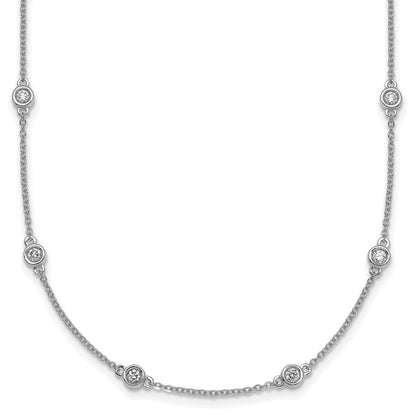 Complete 1/2 carat Bezel-set Diamond and Cable Chain 16-Station Necklace - WBC