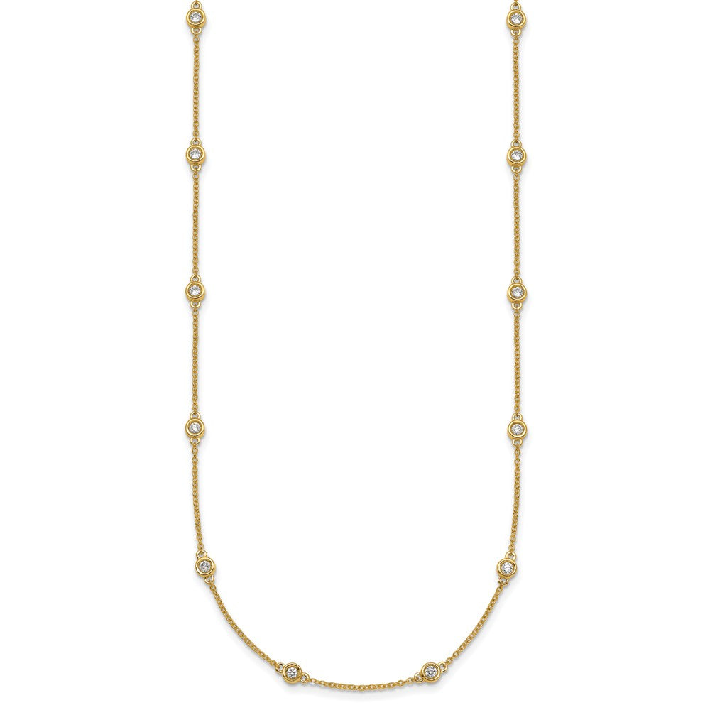 Complete 1/2 carat Bezel-set Diamond and Cable Chain 16-Station Necklace - WBC