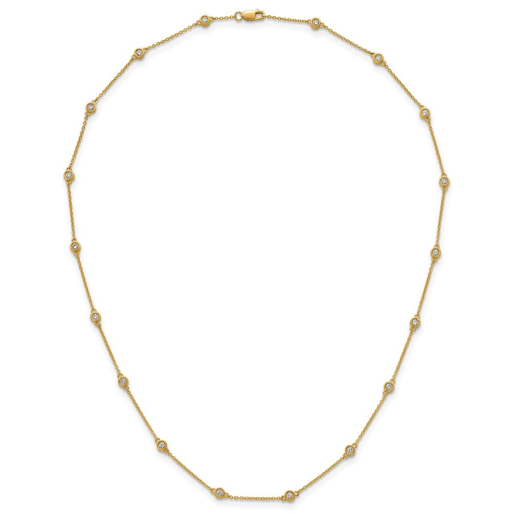 Complete 5/8 carat Bezel-set Diamond and Cable Chain 18-Station Necklace - WBC