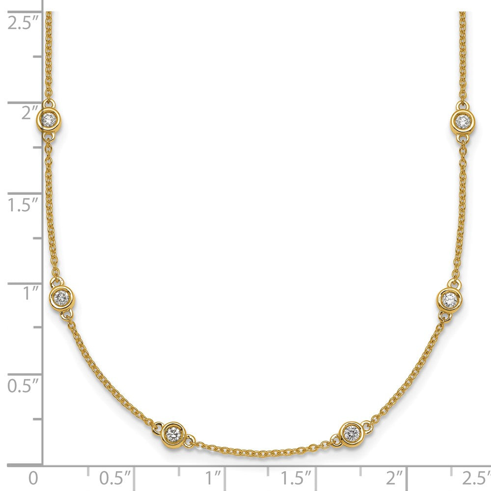 Complete 3/4 carat Bezel-set Diamond and Cable Chain 20-Station Necklace - WBC