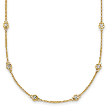 Complete 3/4 carat Bezel-set Diamond and Cable Chain 20-Station Necklace - WBC