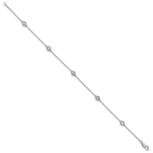 Complete 1/3 carat Bezel-set Diamond and Cable Chain 5-Station Bracelet - WBC