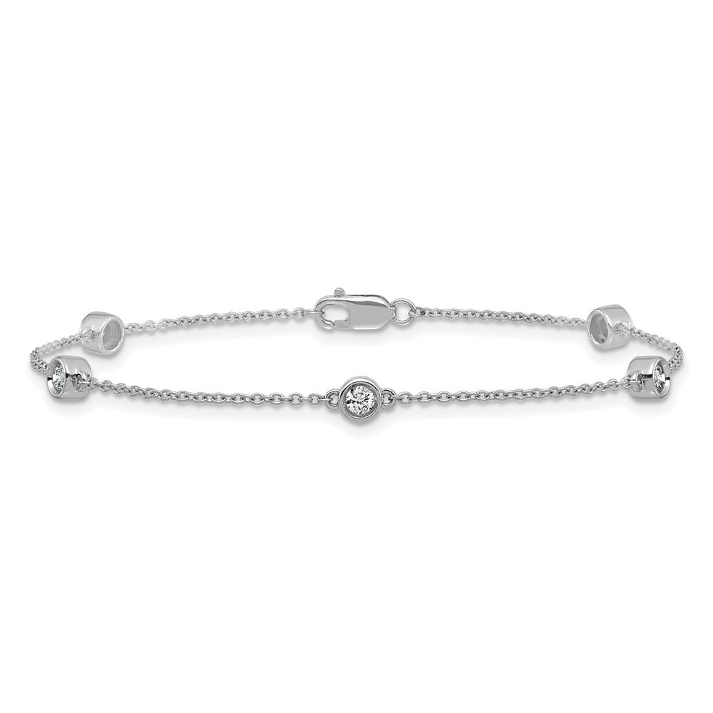 Complete 1/3 carat Bezel-set Diamond and Cable Chain 5-Station Bracelet - WBC