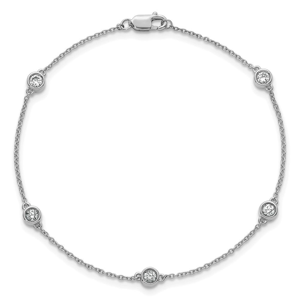 Complete 1/3 carat Bezel-set Diamond and Cable Chain 5-Station Bracelet - WBC