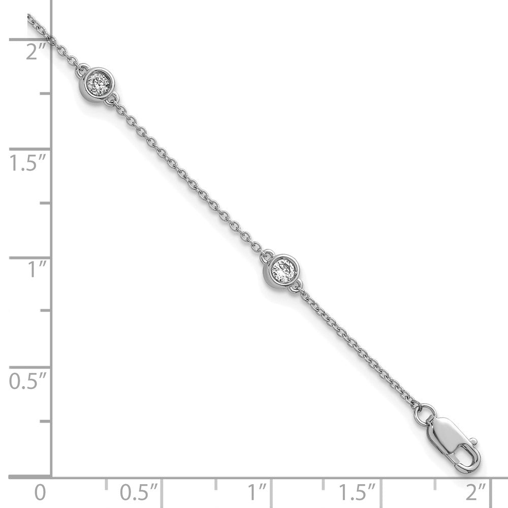 Complete 1/3 carat Bezel-set Diamond and Cable Chain 5-Station Bracelet - WBC