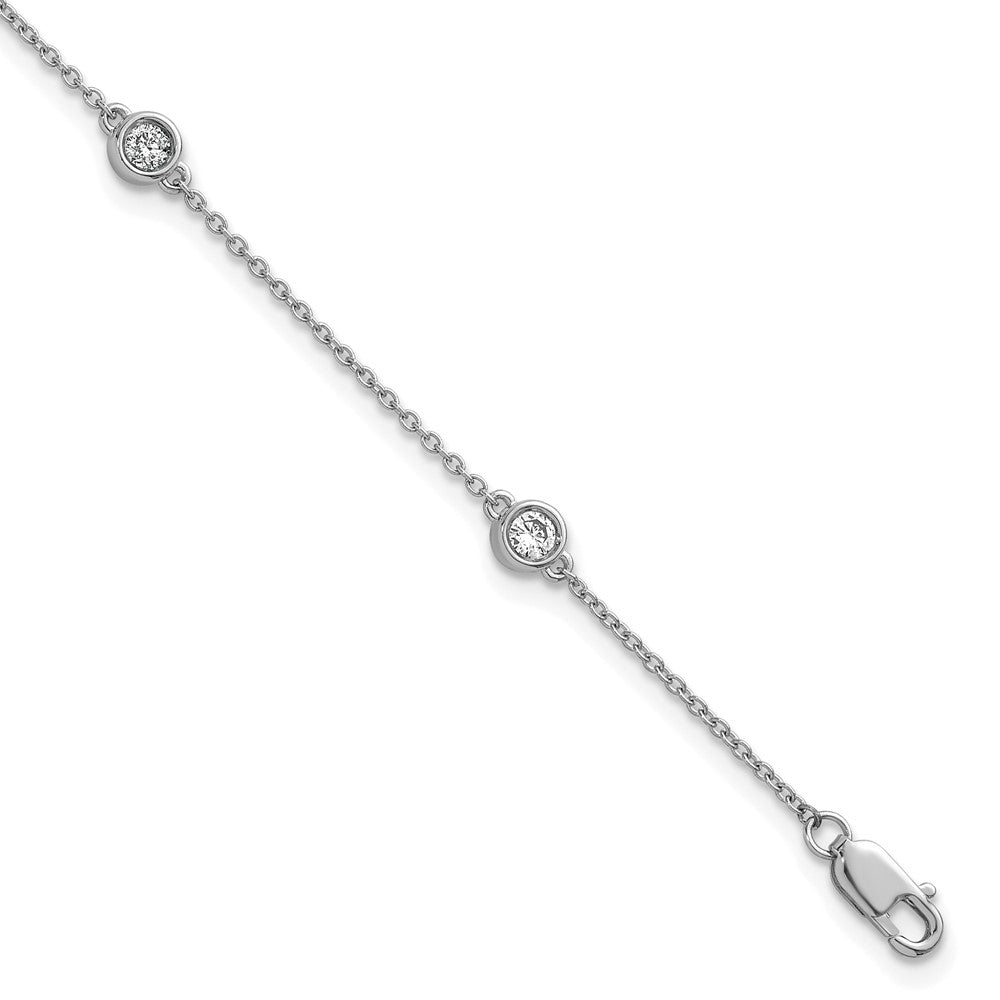 Complete 1/3 carat Bezel-set Diamond and Cable Chain 5-Station Bracelet - WBC