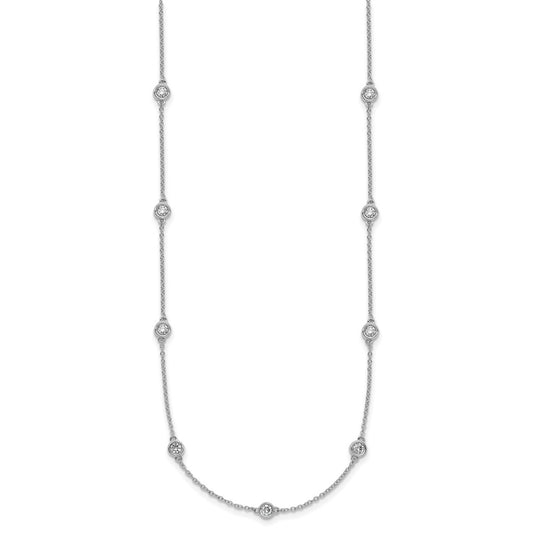 Complete 3/4 carat Bezel-set Diamond and Cable Chain 13-Station Necklace - WBC