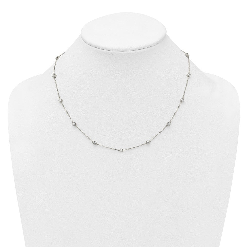 Complete 7/8 carat Bezel-set Diamond and Cable Chain 15-Station Necklace - WBC