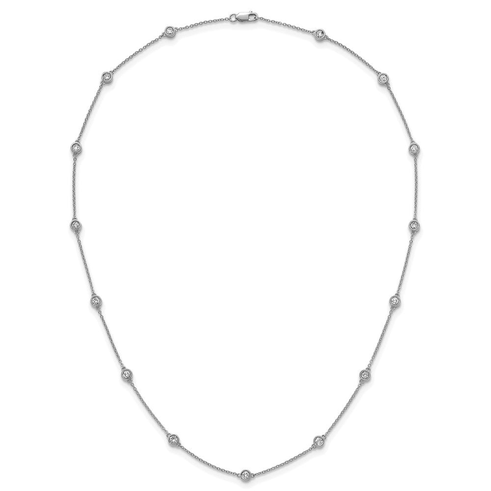 Complete 7/8 carat Bezel-set Diamond and Cable Chain 15-Station Necklace - WBC
