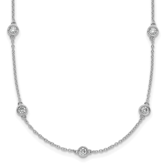 Complete 3/4 carat Bezel-set Diamond and Cable Chain 13-Station Necklace - WBC
