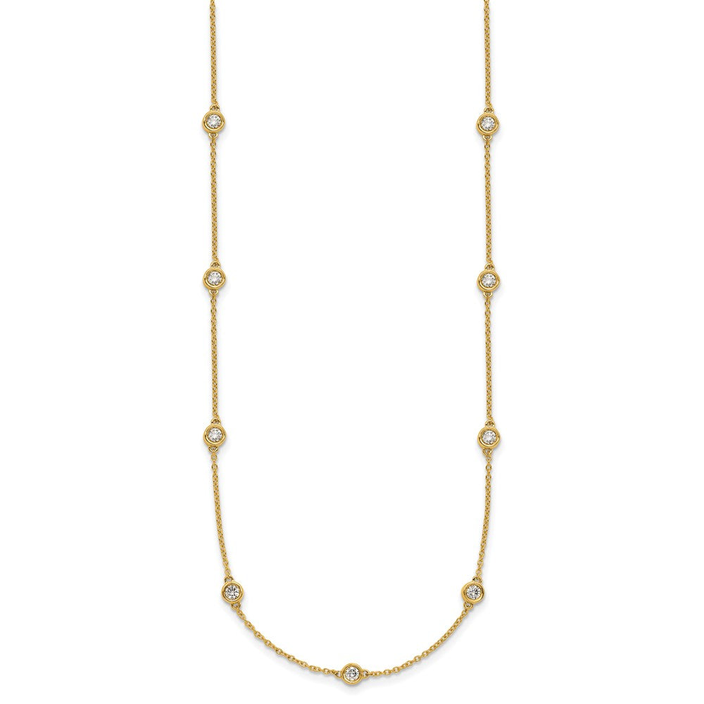 Complete 3/4 carat Bezel-set Diamond and Cable Chain 13-Station Necklace - WBC