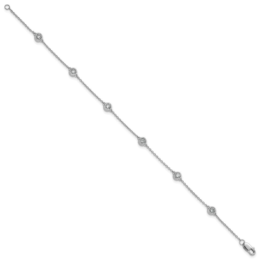 Complete 1/3 carat Bezel-set Diamond and Cable Chain 6-Station Bracelet - WBC