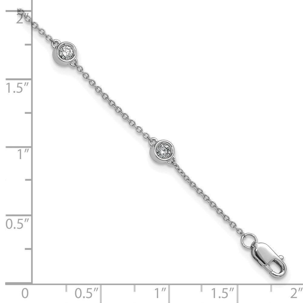 Complete 1/3 carat Bezel-set Diamond and Cable Chain 6-Station Bracelet - WBC
