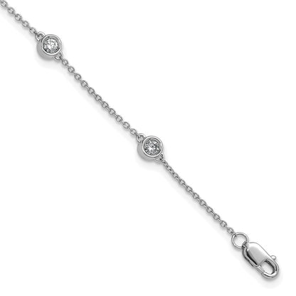 Complete 1/3 carat Bezel-set Diamond and Cable Chain 6-Station Bracelet - WBC