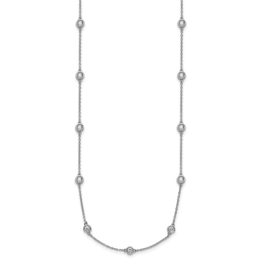 Complete 7/8 carat Bezel-set Diamond and Cable Chain 16-Station Necklace - WBC