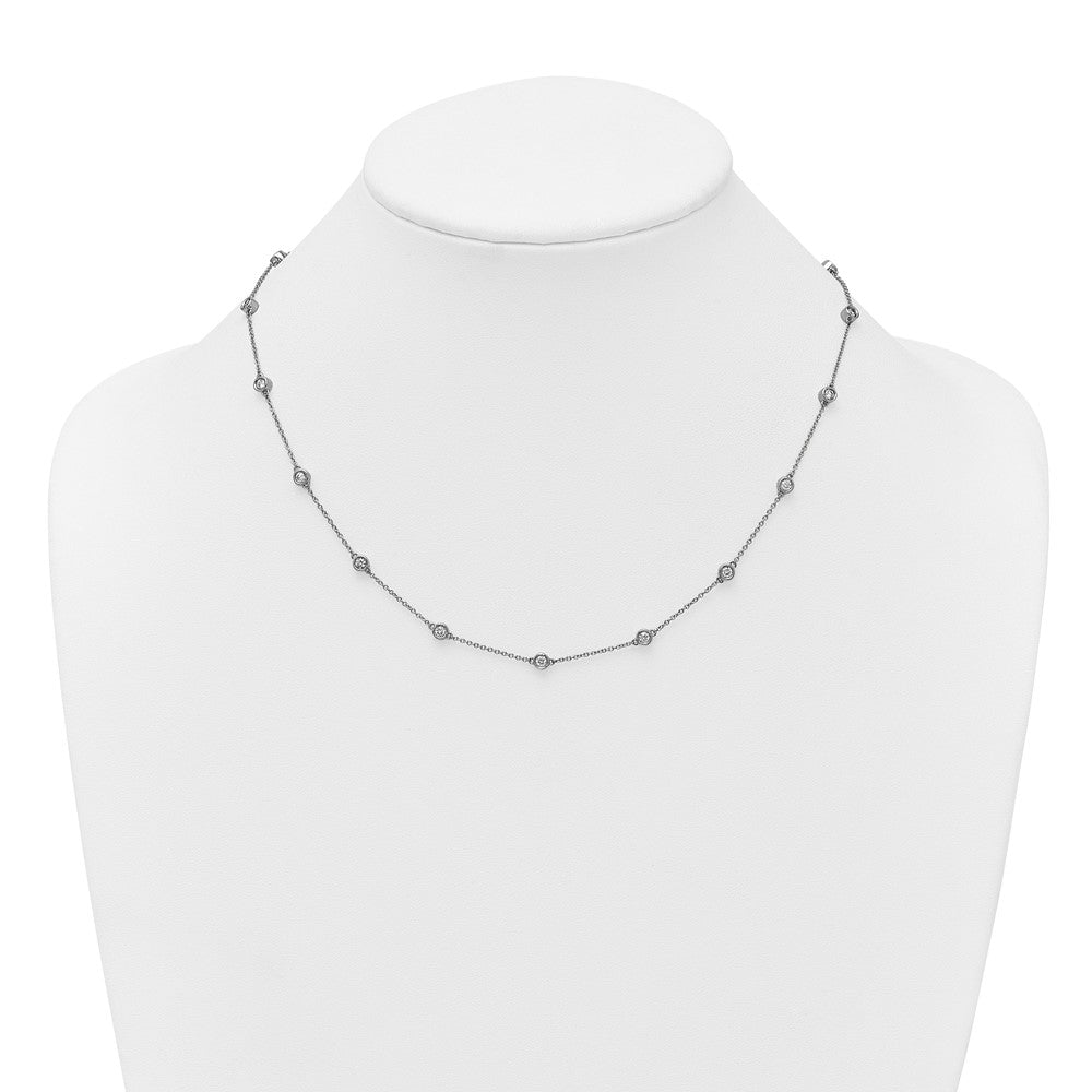 Complete 1 carat Bezel-set Diamond and Cable Chain 17-Station Necklace - WBC