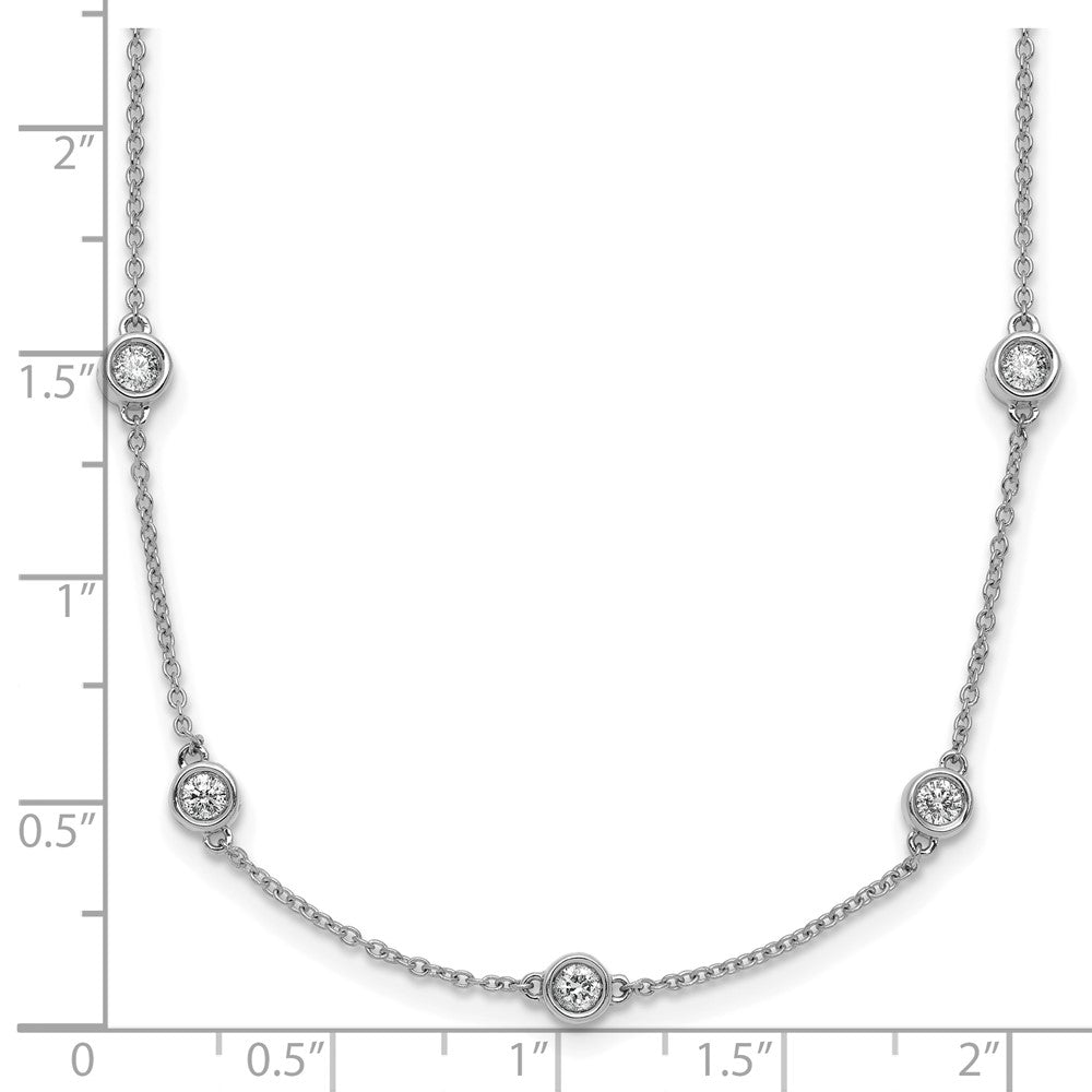 Complete 1 carat Bezel-set Diamond and Cable Chain 17-Station Necklace - WBC