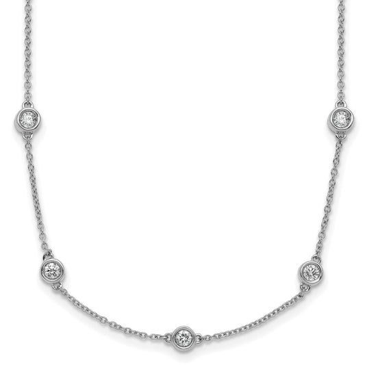 Complete 1.3 carat Bezel-set Diamond and Cable Chain 20-Station Necklace - WBC