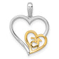 Two-tone Polished 1/20 carat Diamond Quinceanera 15 Heart Pendant - WBC