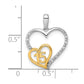 Two-tone Polished 1/20 carat Diamond Quinceanera 15 Heart Pendant - WBC