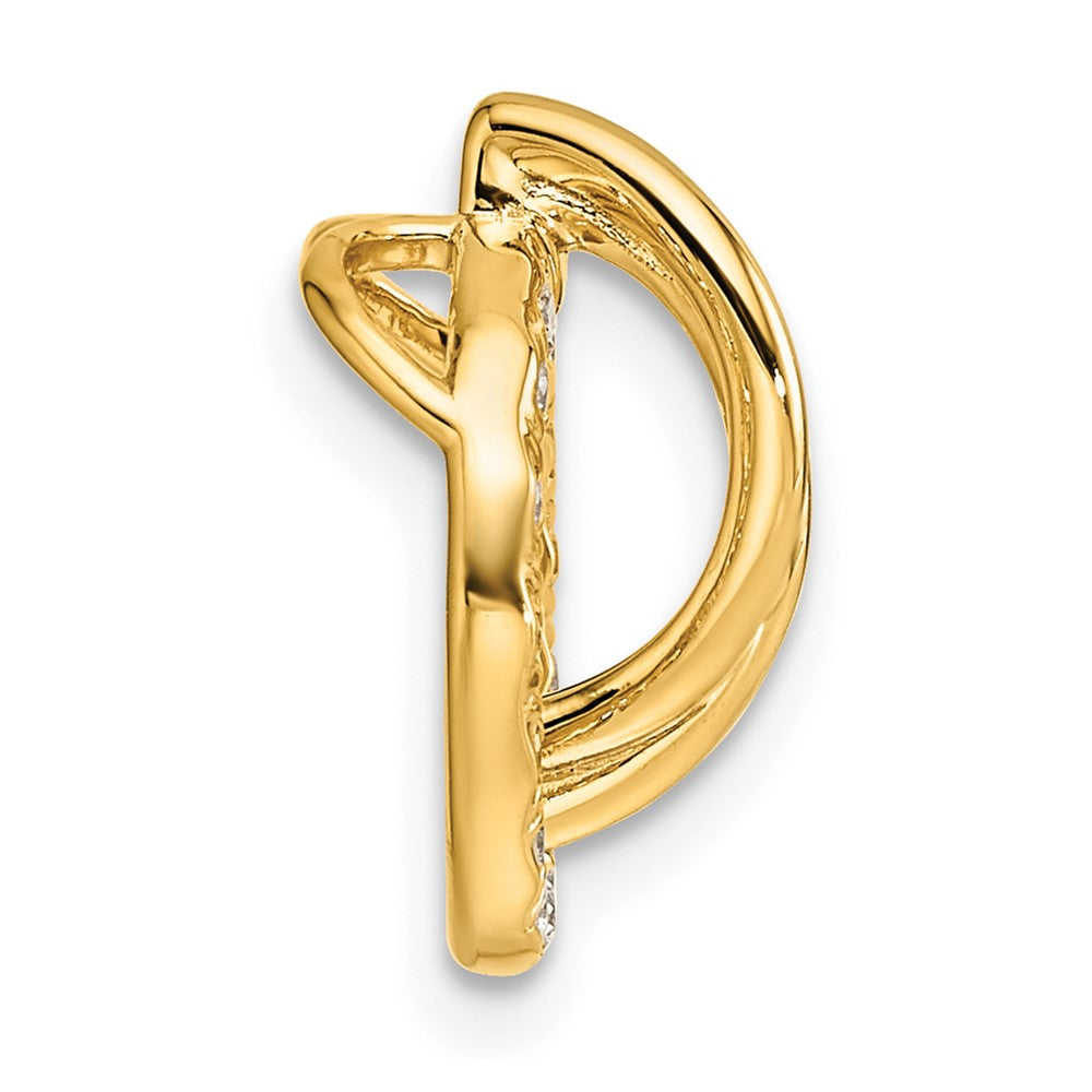 Polished 1/10 carat Diamond Open Circle Chain Slide - WBC