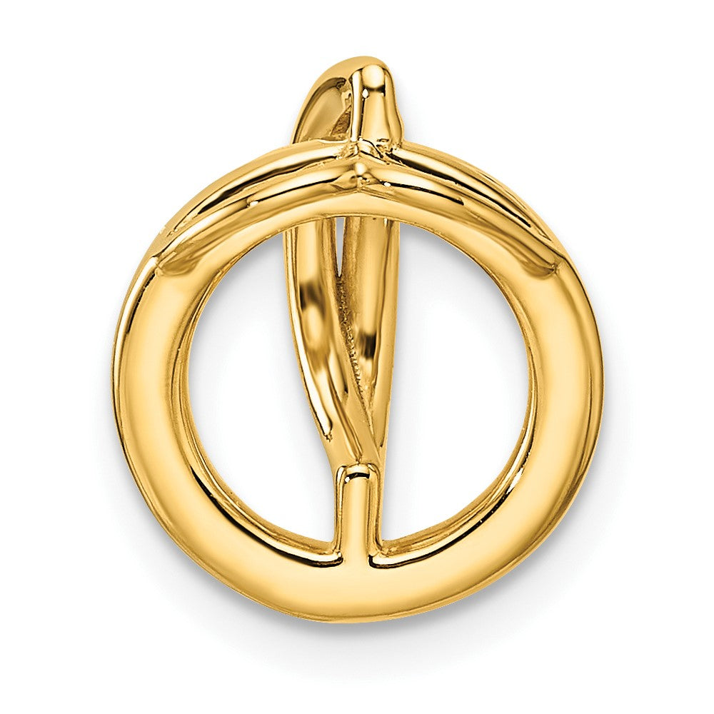 Polished 1/10 carat Diamond Open Circle Chain Slide - WBC