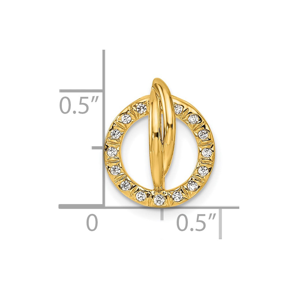 Polished 1/10 carat Diamond Open Circle Chain Slide - WBC