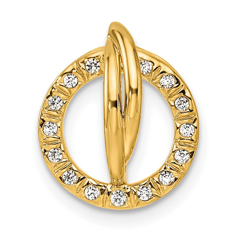 Polished 1/10 carat Diamond Open Circle Chain Slide - WBC