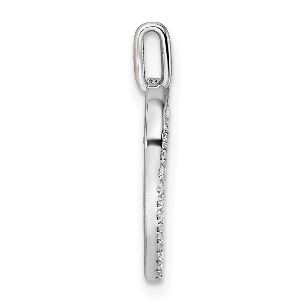Polished 1/6 carat Diamond Heart Dangle Cross Pendant - WBC