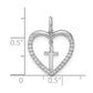 Polished 1/6 carat Diamond Heart Dangle Cross Pendant - WBC