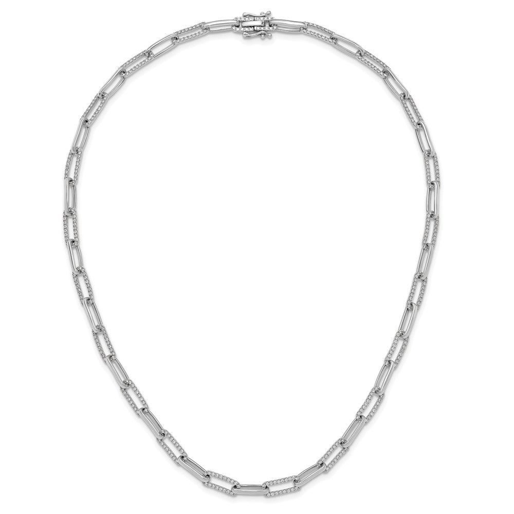 Polished 3.69 carat Diamond Paperclip Link Necklace - WBC
