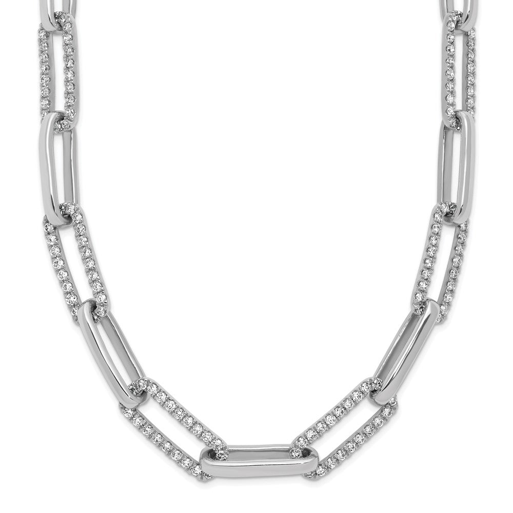 Polished 3.69 carat Diamond Paperclip Link Necklace - WBC