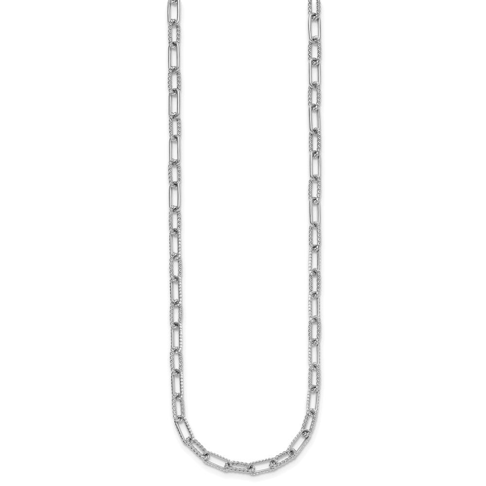 Polished and Twisted 1.44 carat Diamond Paperclip Link Necklace - WBC