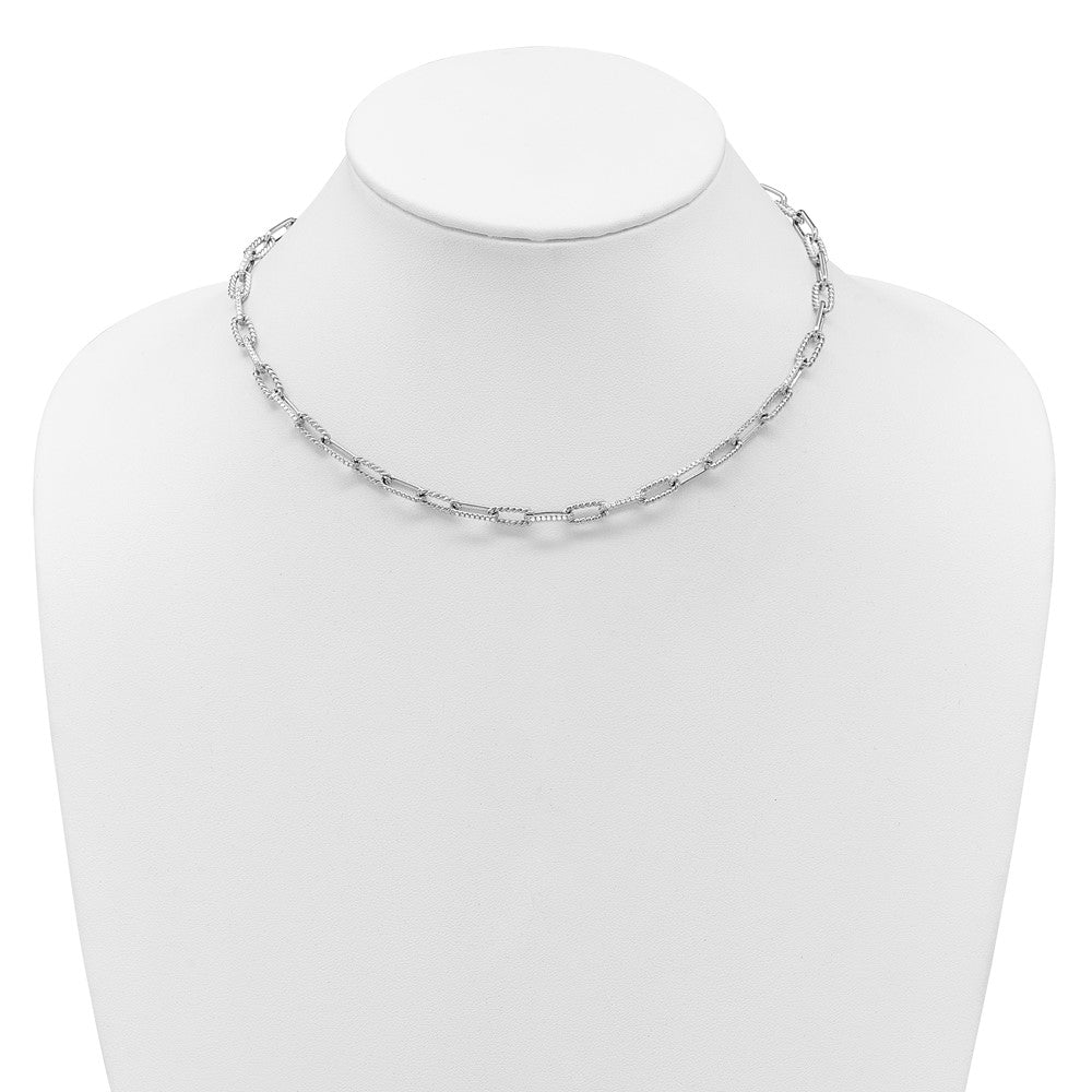 Polished and Twisted 1.44 carat Diamond Paperclip Link Necklace - WBC