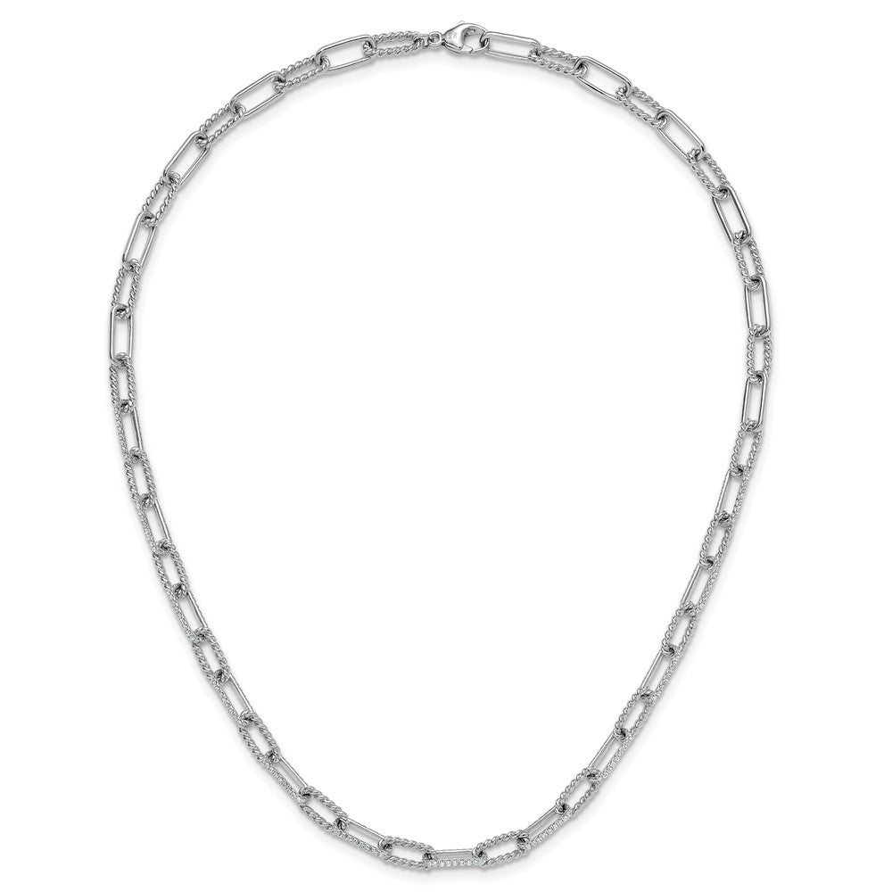 Polished and Twisted 1.44 carat Diamond Paperclip Link Necklace - WBC