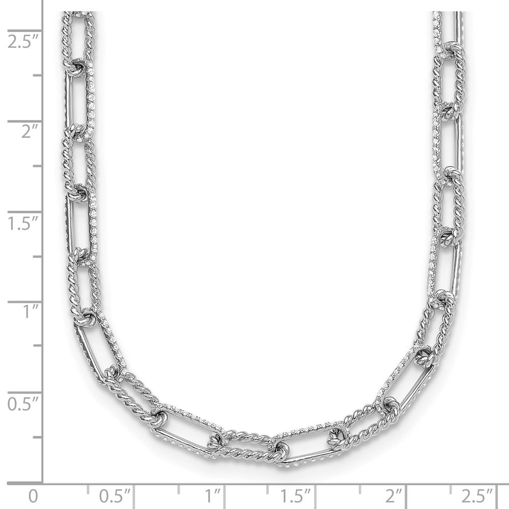 Polished and Twisted 1.44 carat Diamond Paperclip Link Necklace - WBC
