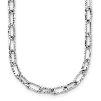 Polished and Twisted 1.44 carat Diamond Paperclip Link Necklace - WBC
