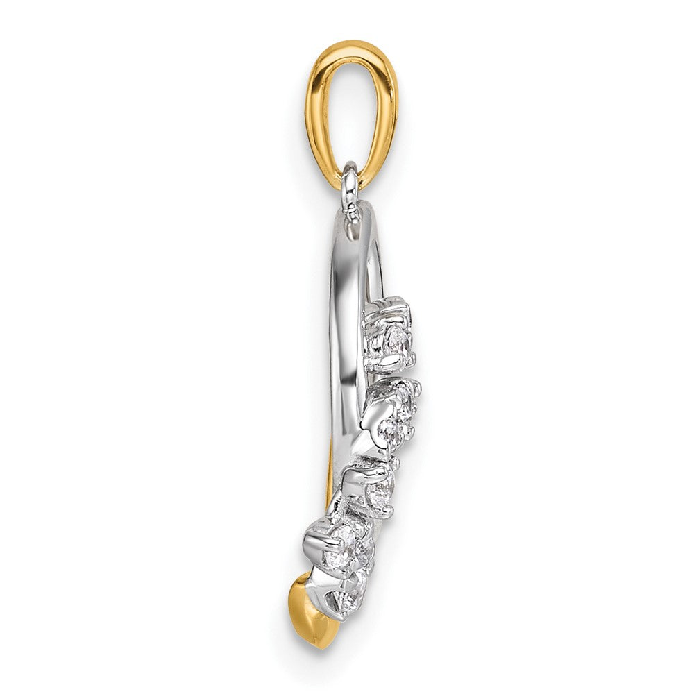 Two-tone Polished 1/5 carat Diamond Intertwined Circles Pendant - WBC