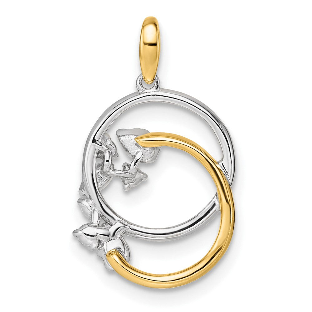 Two-tone Polished 1/5 carat Diamond Intertwined Circles Pendant - WBC