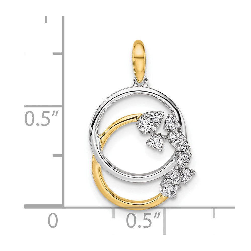 Two-tone Polished 1/5 carat Diamond Intertwined Circles Pendant - WBC