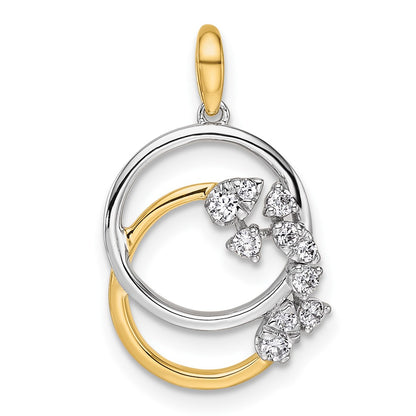Two-tone Polished 1/5 carat Diamond Intertwined Circles Pendant - WBC
