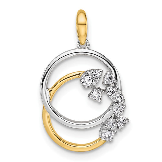Two-tone Polished 1/5 carat Diamond Intertwined Circles Pendant - WBC